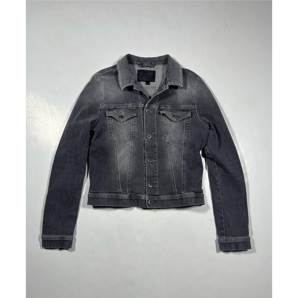 Diesel Denim Biker Jacket Womens Large Gray Y2K Moto Distressed Streetwear